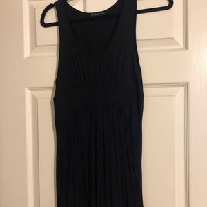 Short black tank top dress with pockets